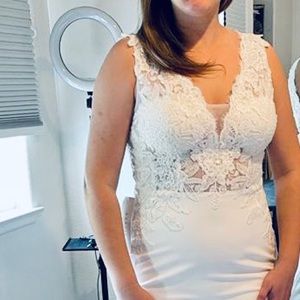 bridal gown from Azazie. Very flattering, comfortable! Never worn just tried on